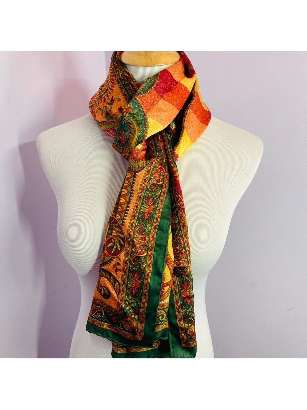 Silk Scarf, Beautiful, Multicolor - Picture 2 of 9